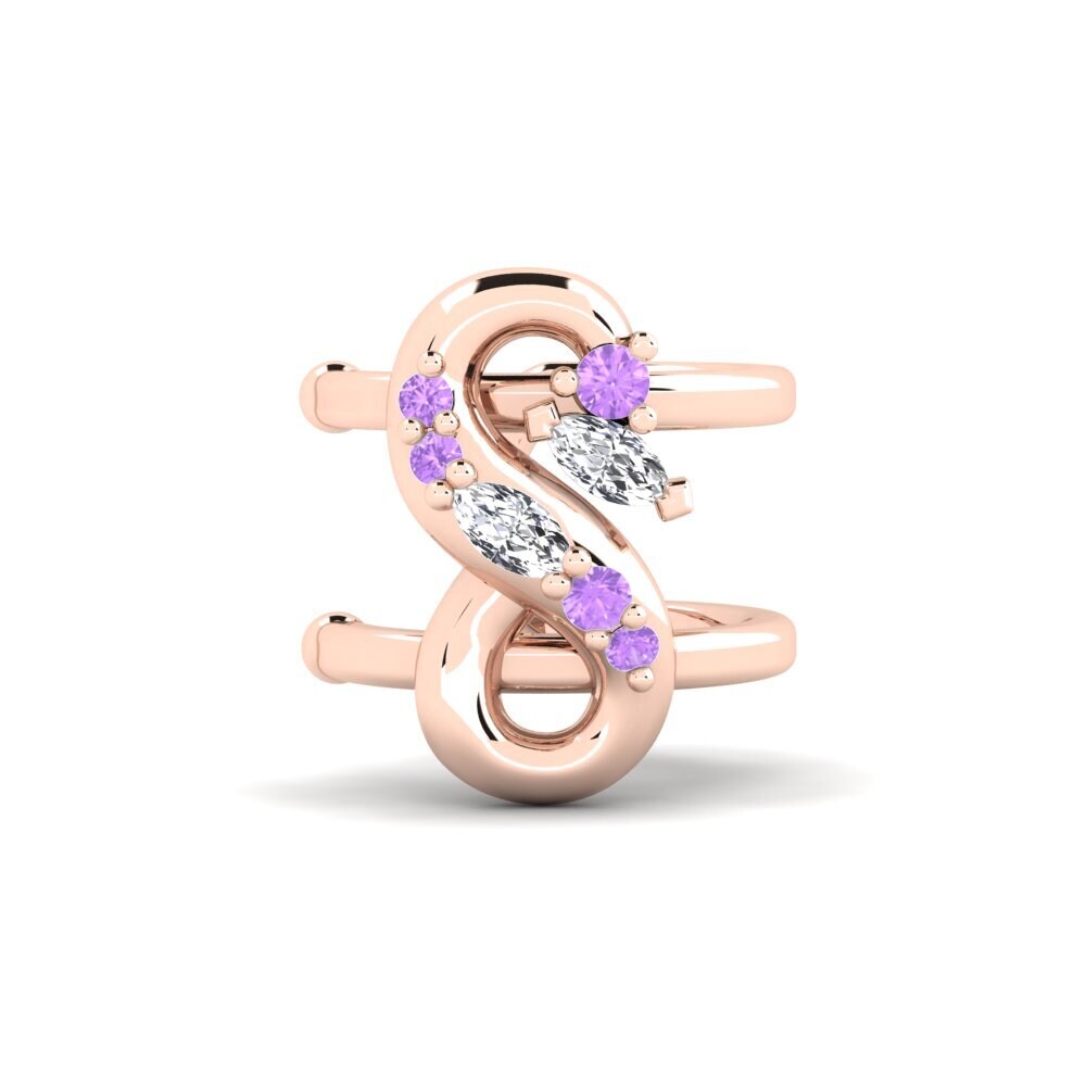 9ct Rose Gold Amethyst Women's Earring Extralove