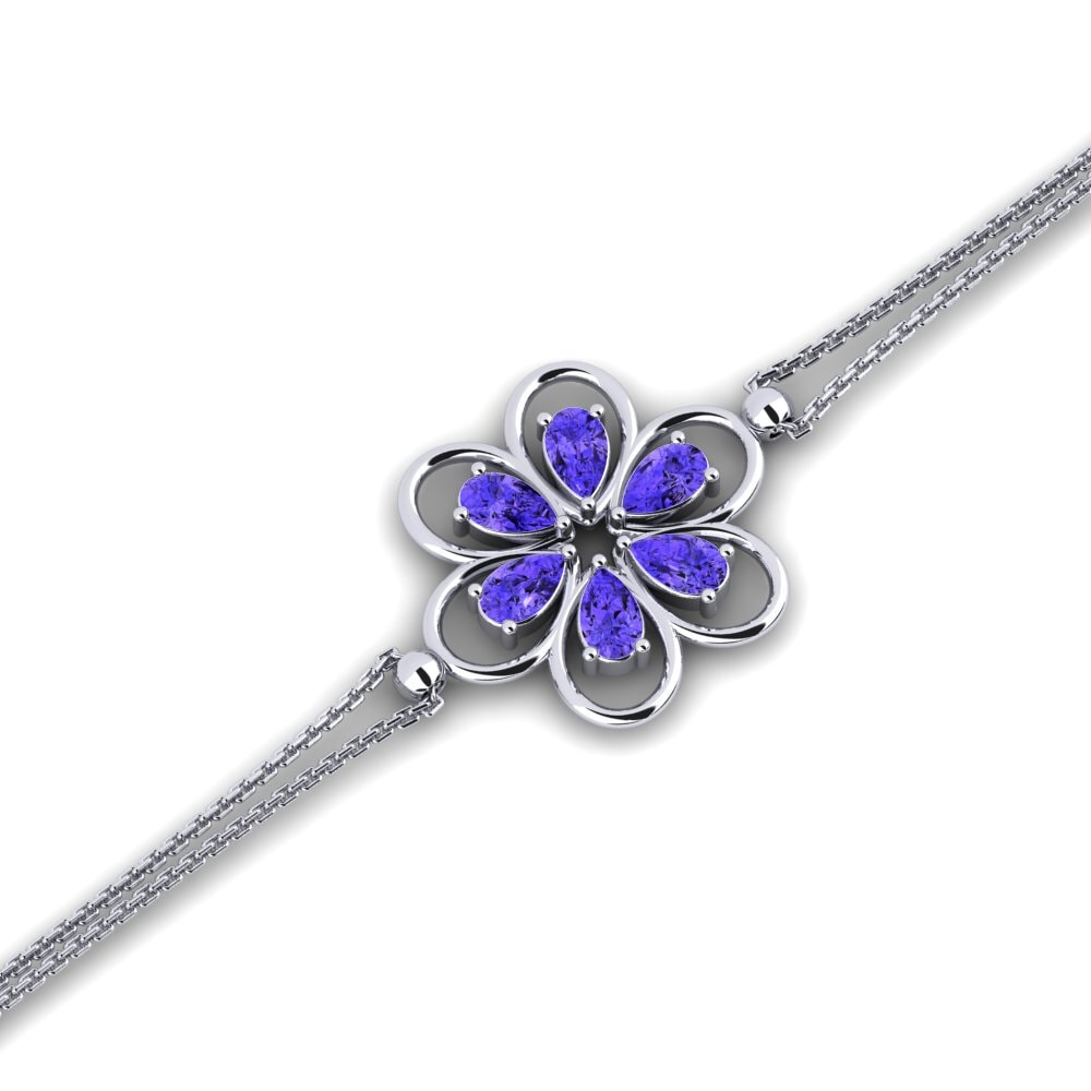 9k Oro Blanco Tanzanita Bracelet Extran