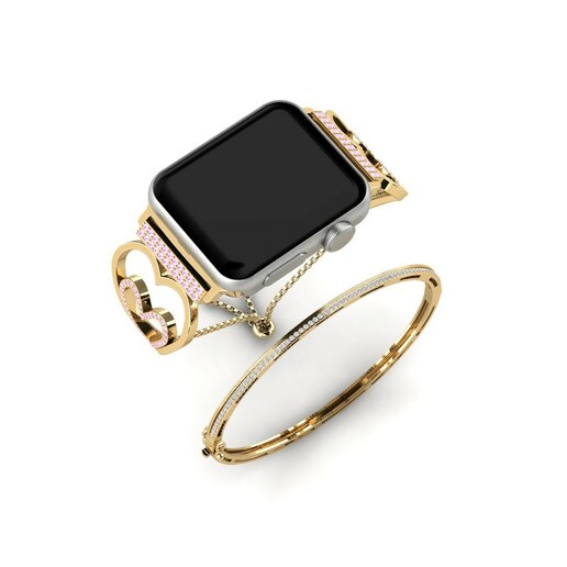 Apple Watch® Eyodwa Set Stainless Steel / 585 Yellow Gold & Đá Sapphire Hồng & Kim Cương