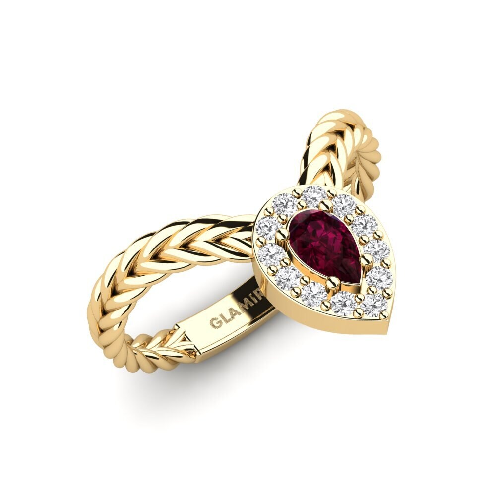 Pear Rhodolite Garnet Engagement Ring Eztia