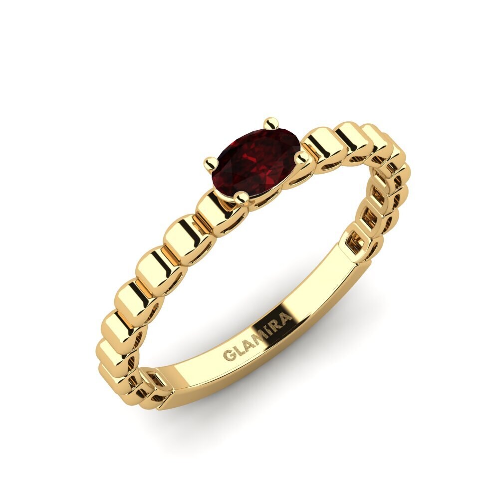 14ct Yellow Gold Garnet Engagement Ring Faccevas