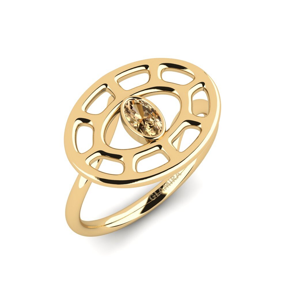 Diamante café Anillo de compromiso Faendi