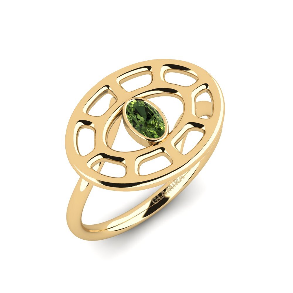 Zafiro Verde Anillo de compromiso Faendi