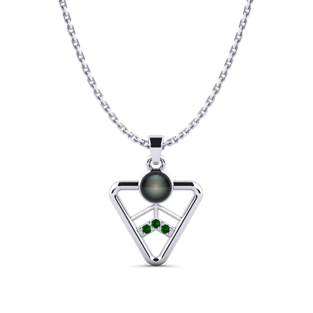 950 Palladium Grüner Zirkonia Damen anhänger Fahlobinas
