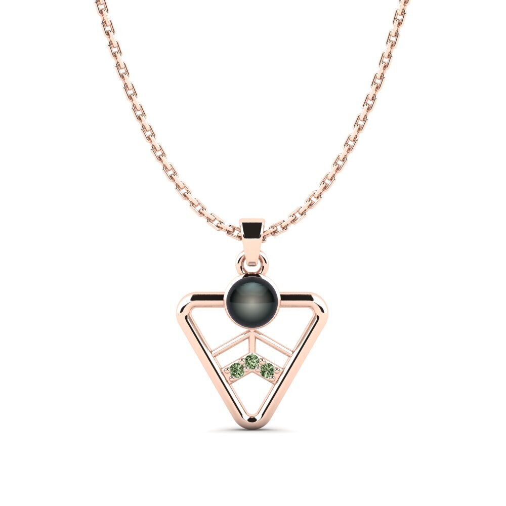 Rotgold 585 Grüner Diamant Damen anhänger Fahlobinas