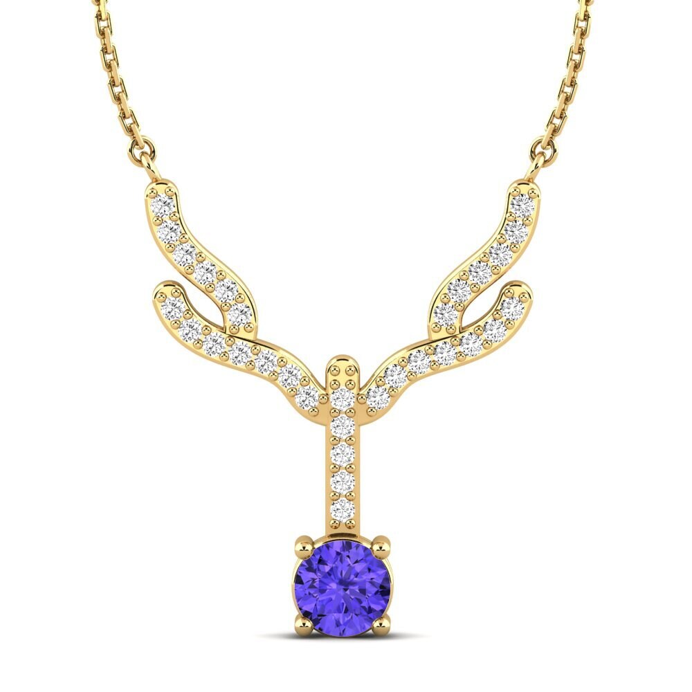 Gelbgold 585 Tansanit Damen halskette Fallon