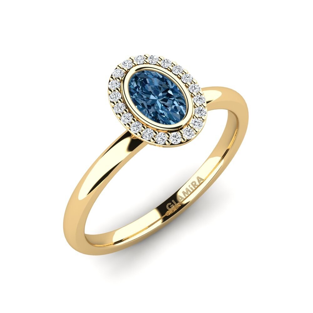 Blue Diamond Engagement Ring Familotan