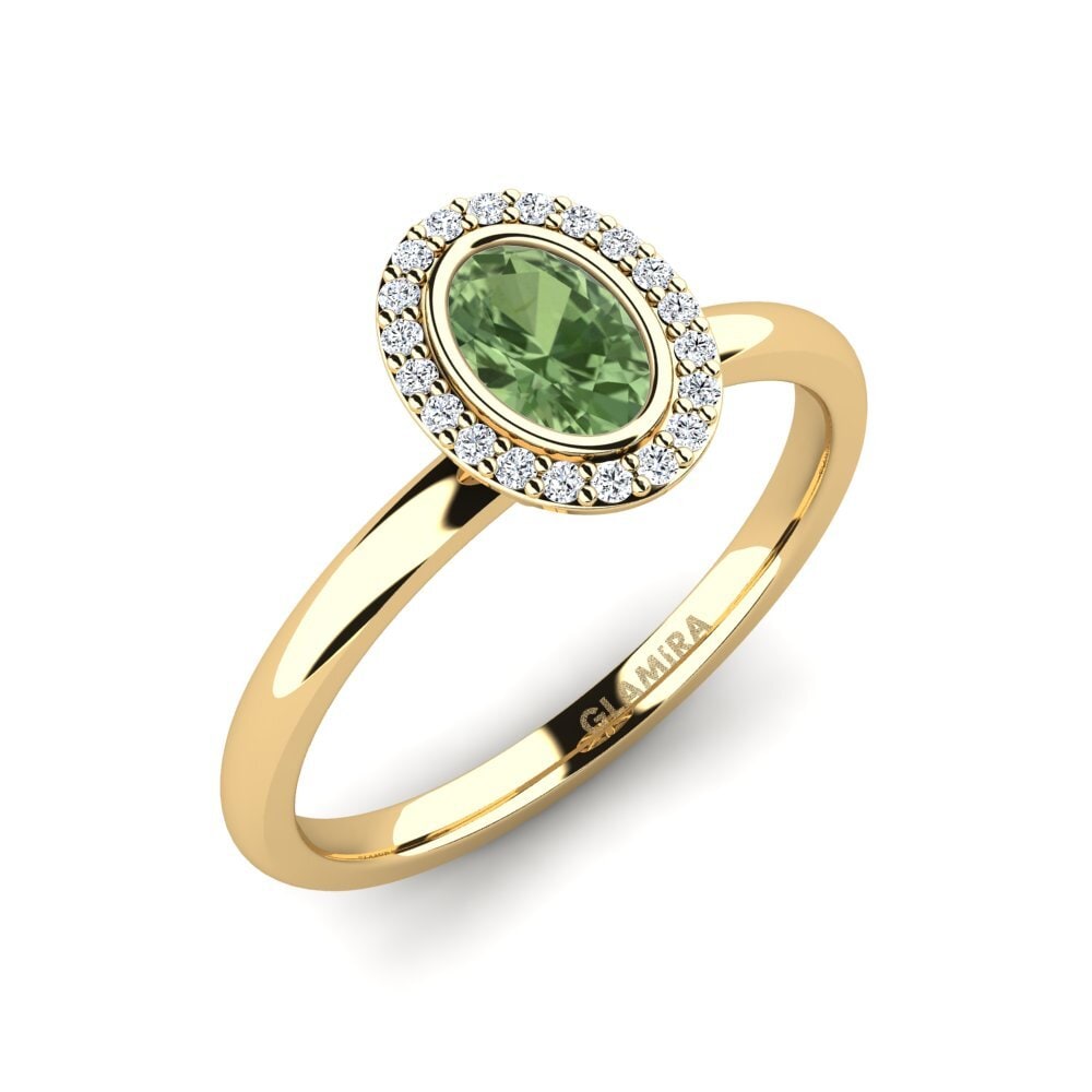 Green Sapphire Engagement Ring Familotan