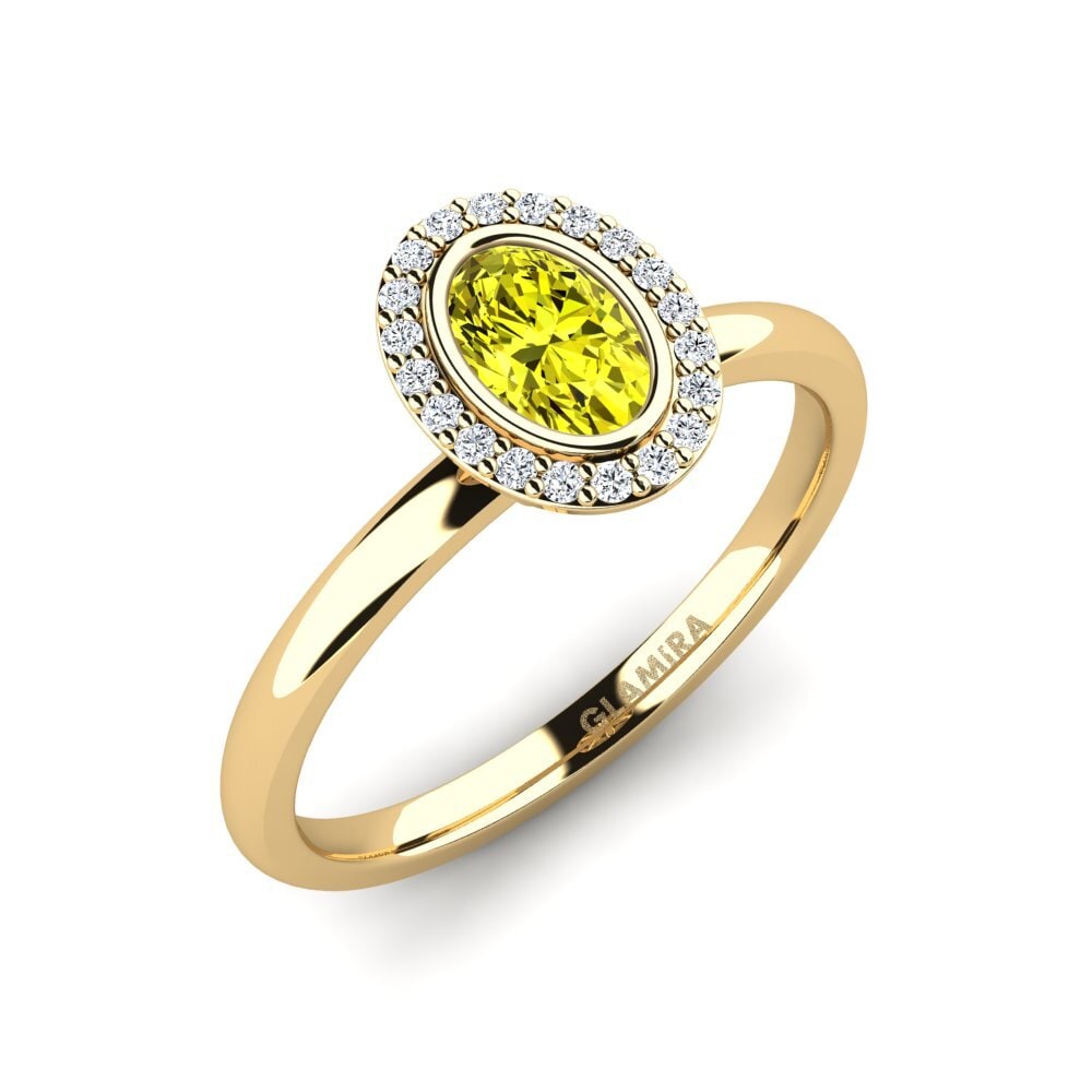 Diamante Amarillo Anillo de compromiso Familotan
