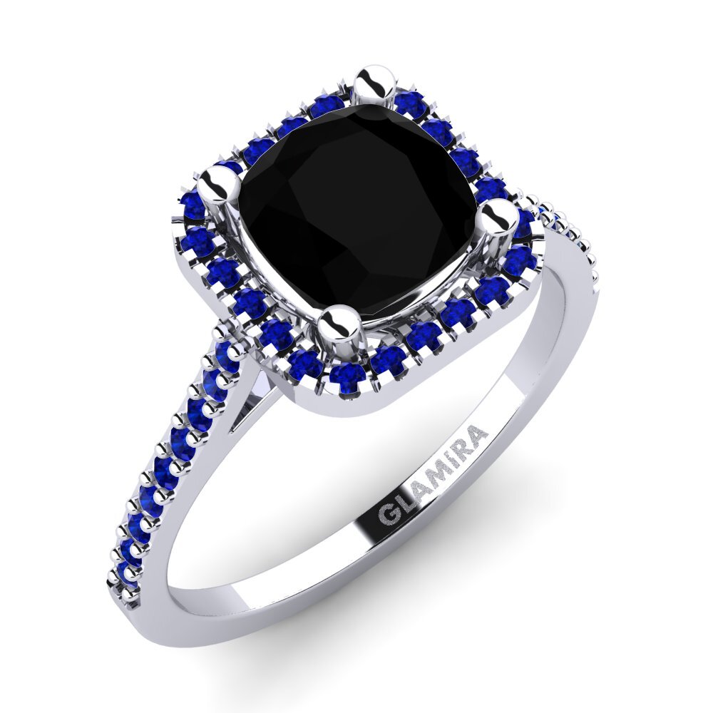 Ónix Negro Anillo de compromiso Fanetta