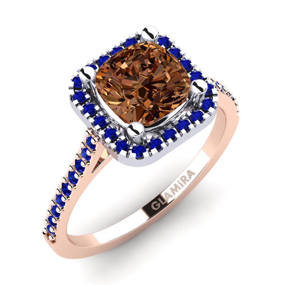 14ct Rose & White Gold Engagement Ring Fanetta