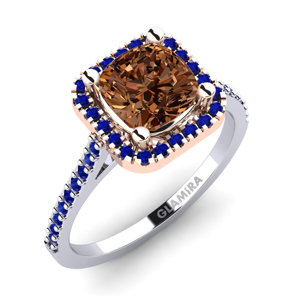14ct White & Rose Gold Engagement Ring Fanetta