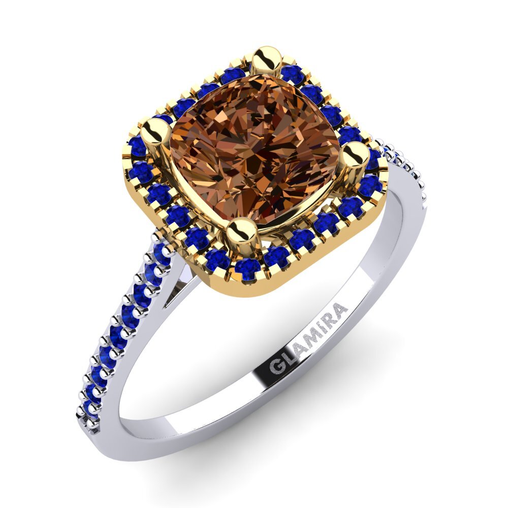 14ct White & Yellow Gold Engagement Ring Fanetta
