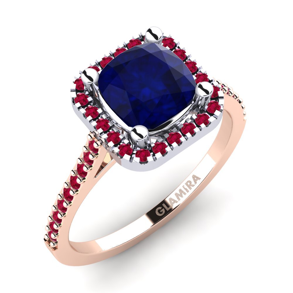 14ct Rose / White Gold Engagement Ring Fanetta