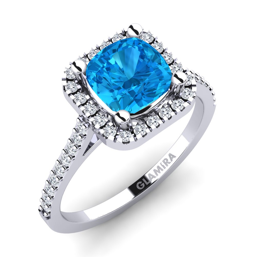 Blue Topaz Engagement Ring Fanetta