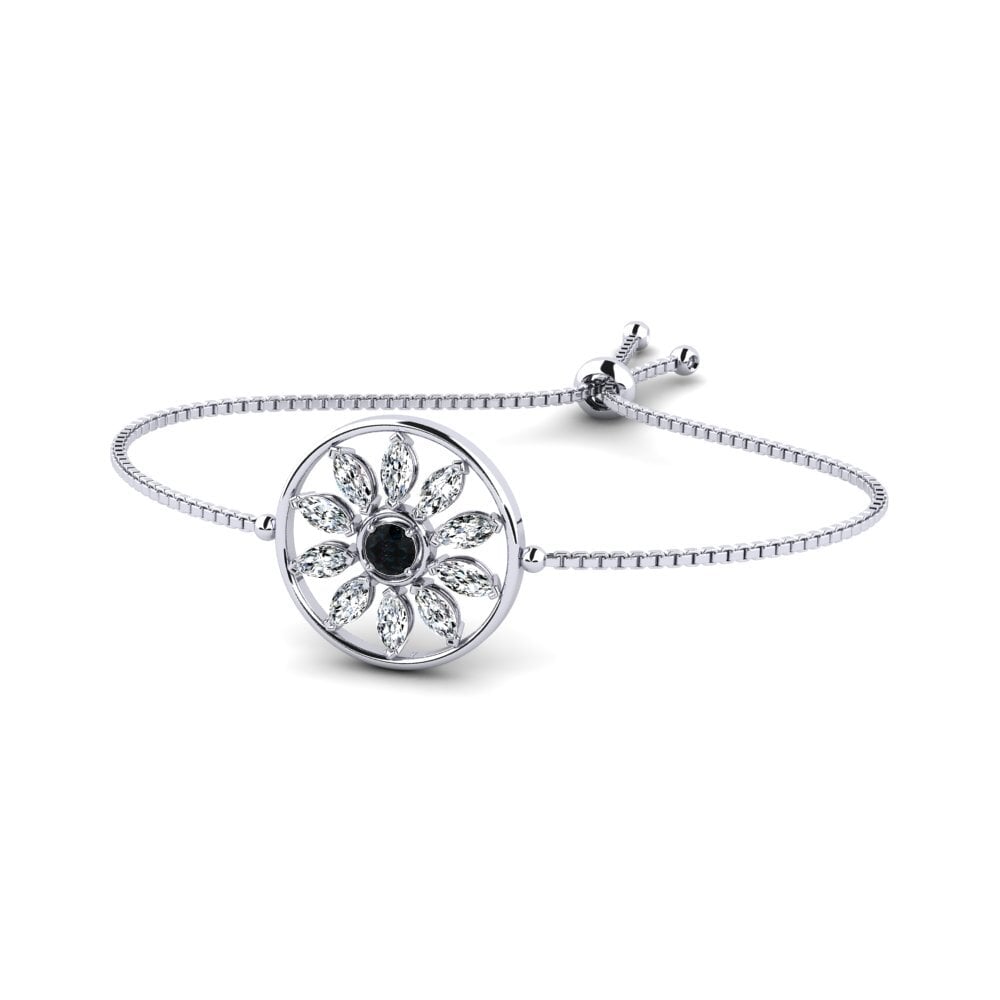 White Silver Black Opal Women's Bracelet Faniya