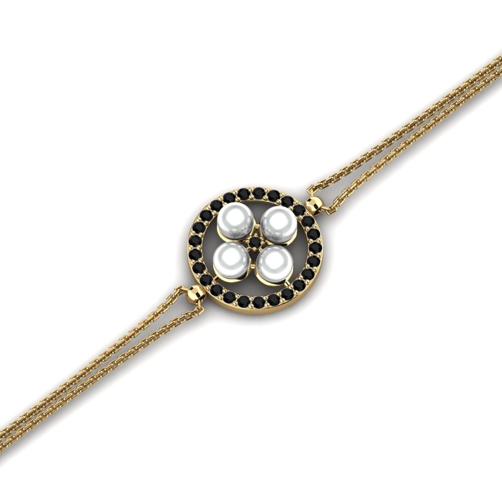 Vàng 14K Đá Sapphire Đen Vòng tay nữ Fannujahir