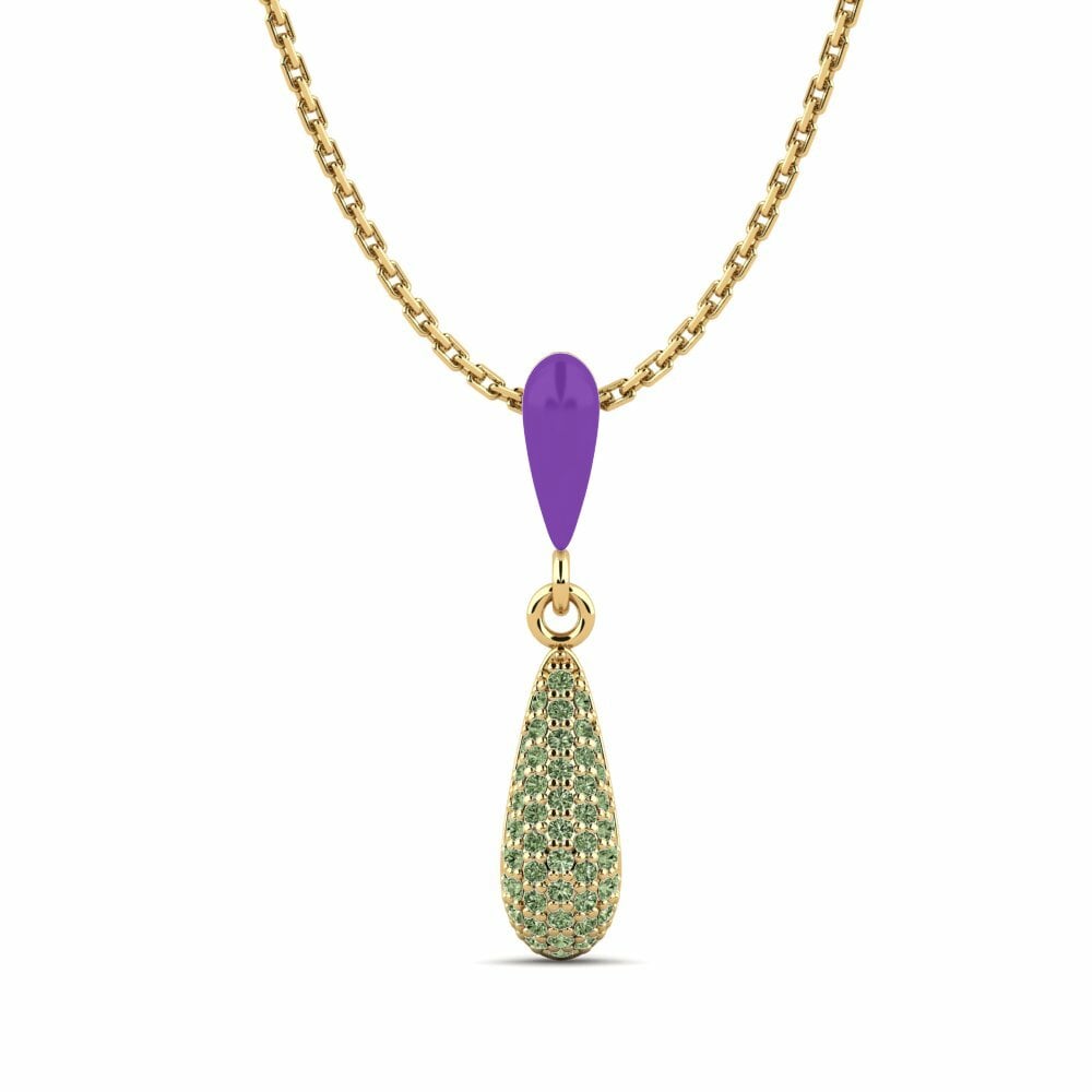 Dây chuyền Vàng 18K Kim Cương Xanh Lá Cây Fashion
