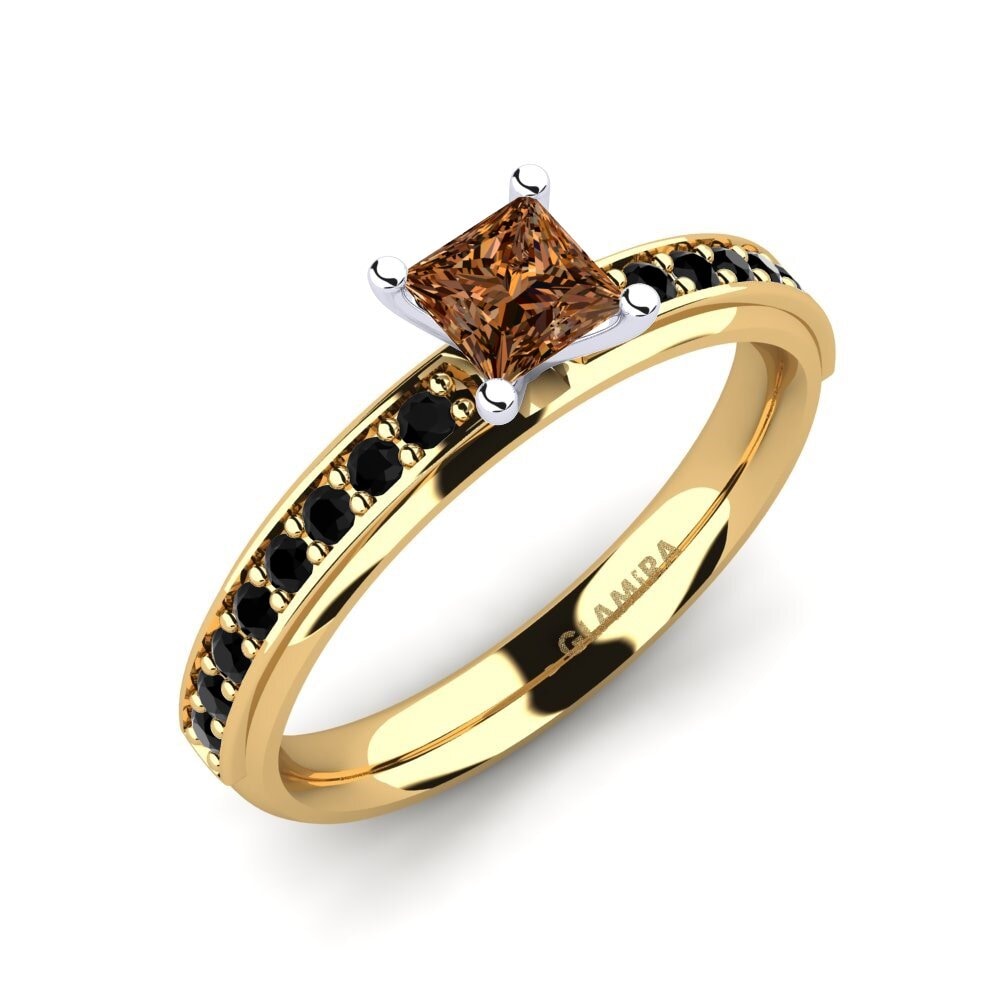 18k Oro Amarillo & Blanco Anillo de compromiso Fantine