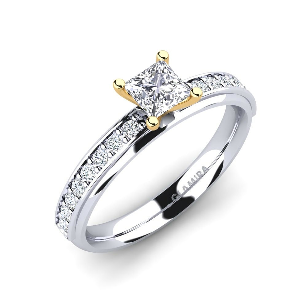 9k White & Yellow Gold Engagement Ring Fantine