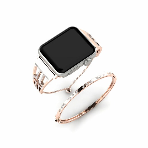 Apple Watch® Farewell Set Stainless Steel / 750 Red Gold & Đá Sapphire Trắng