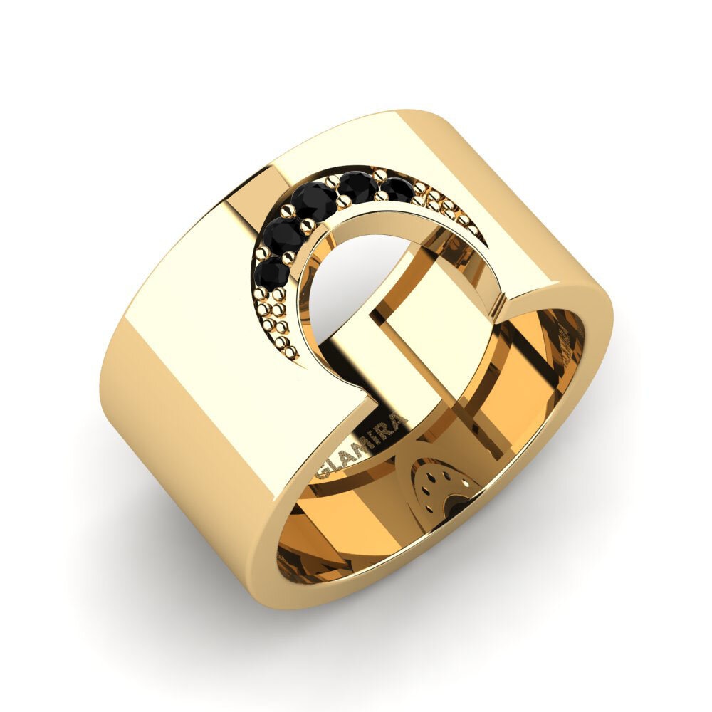 Diamant Noir Anneau rose Farhiyana