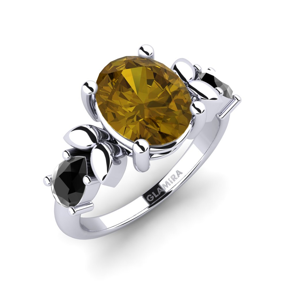 Circón Marrón Anillo de compromiso Faried