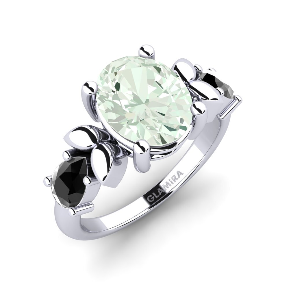 Amatista verde Anillo de compromiso Faried