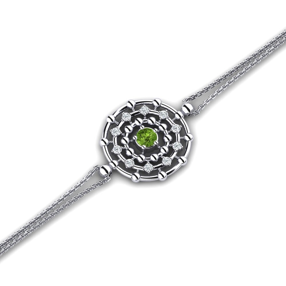 White Silver Peridot Women's Bracelet Farle