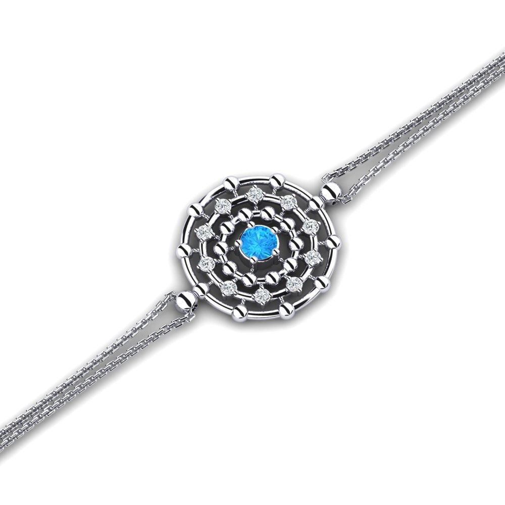 White Silver Blue Topaz Women's Bracelet Farle