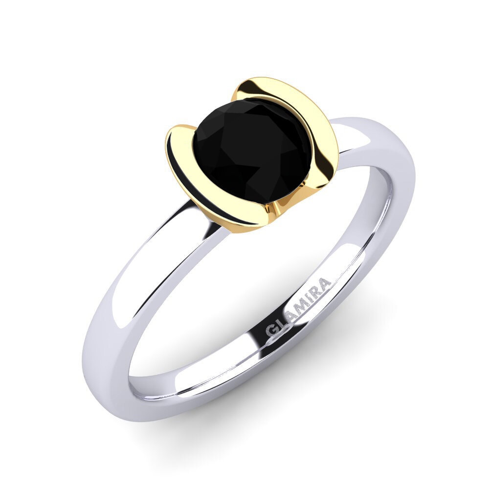 18k Oro Blanco & Amarillo Anillo de compromiso Farrah