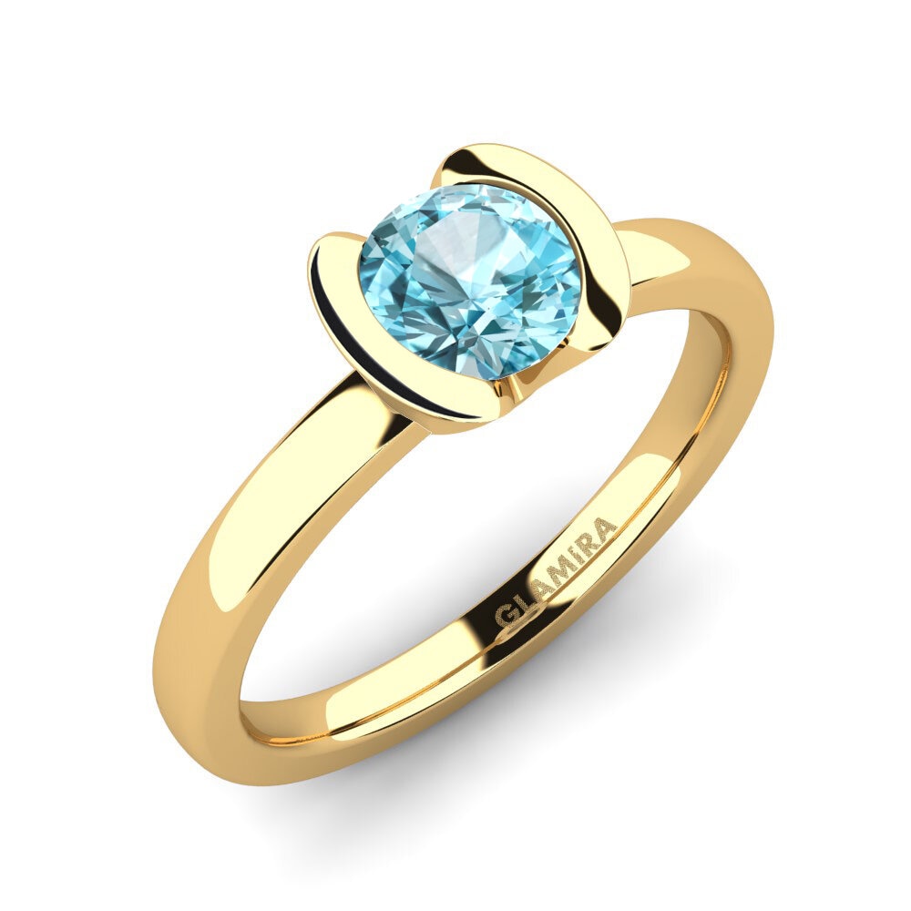 Blue Zircon Engagement Ring Farrah