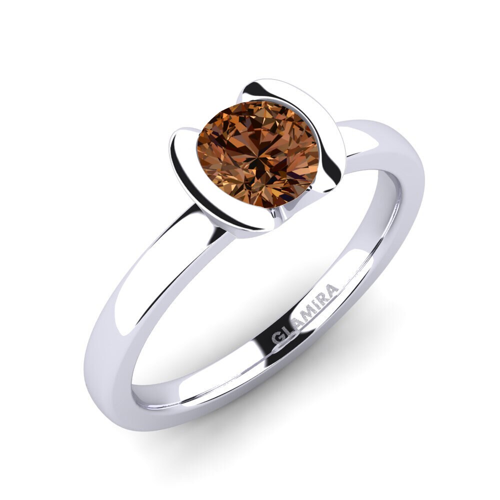 9ct White Gold Brown Diamond Engagement Ring Farrah