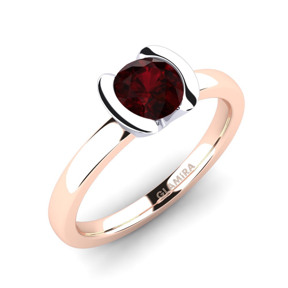 14ct Rose / White Gold Garnet Engagement Ring Farrah