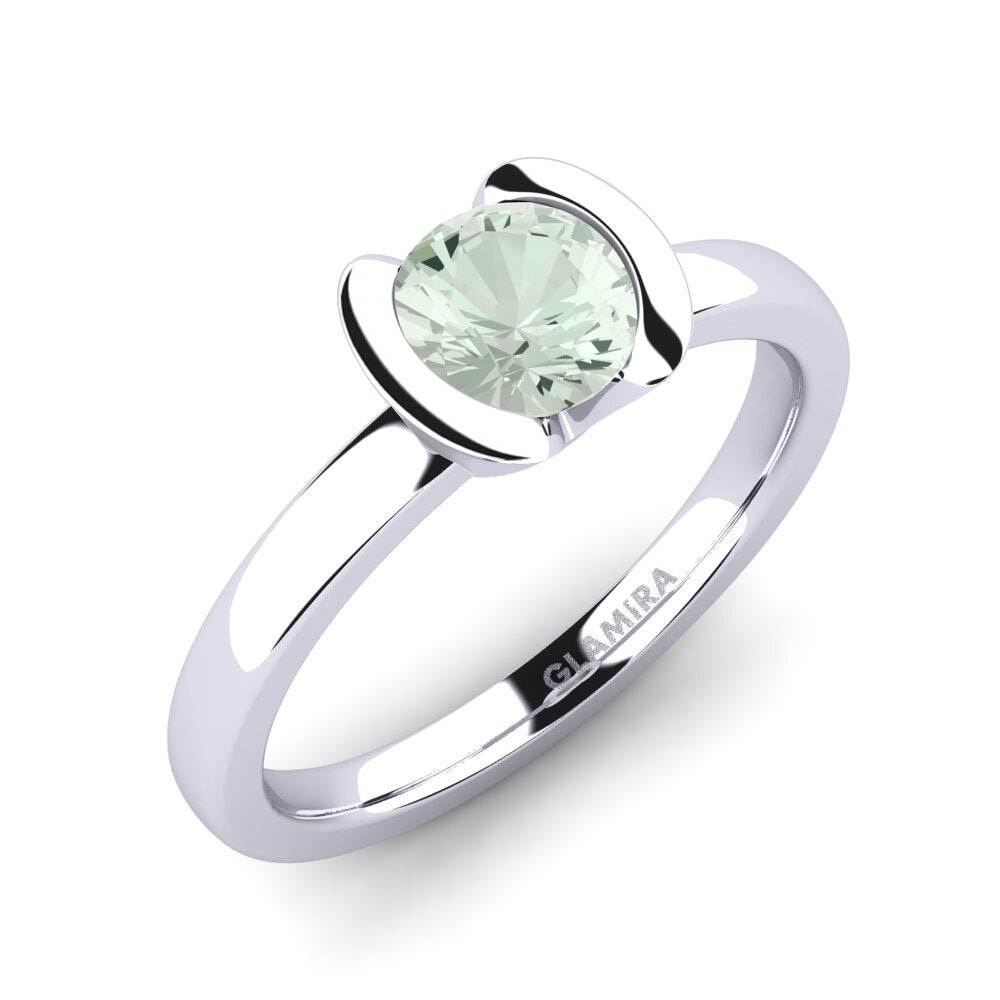 950 Platinum Green Amethyst Engagement Ring Farrah
