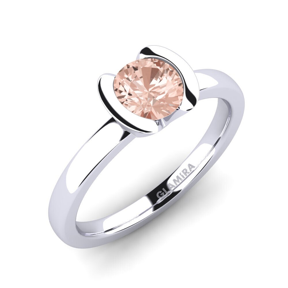 White Silver Morganite Engagement Ring Farrah