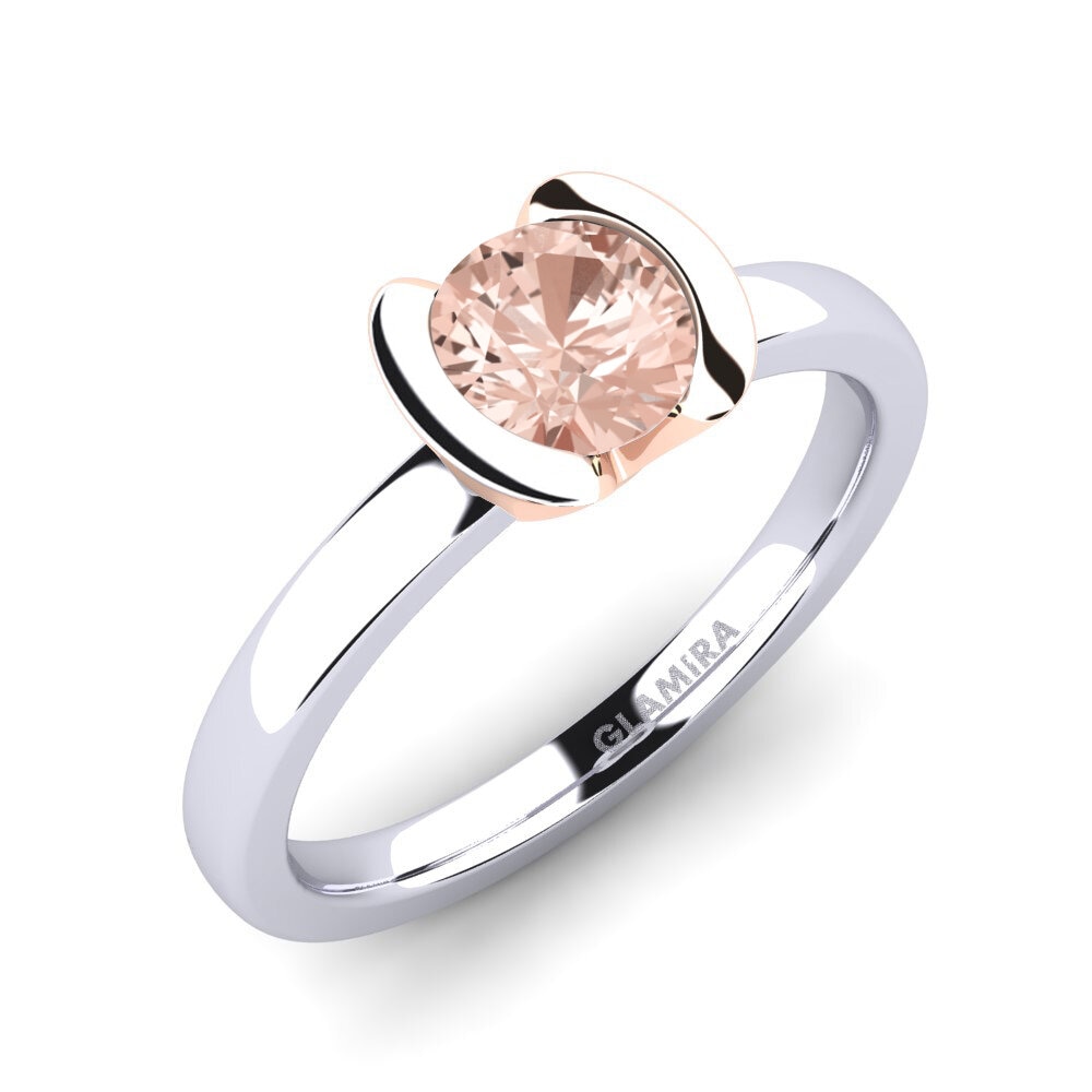 18ct White & Rose Gold Morganite Engagement Ring Farrah