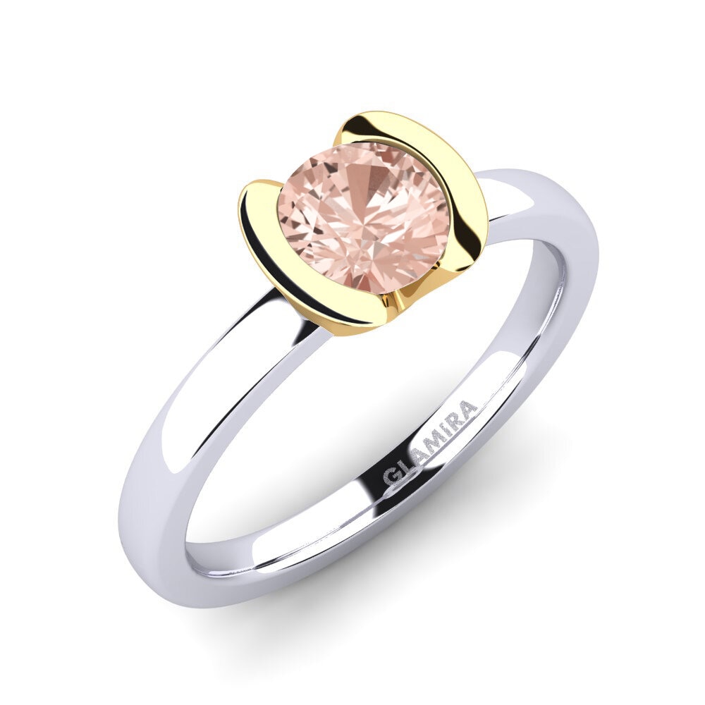 14ct White / Yellow Gold Morganite Engagement Ring Farrah