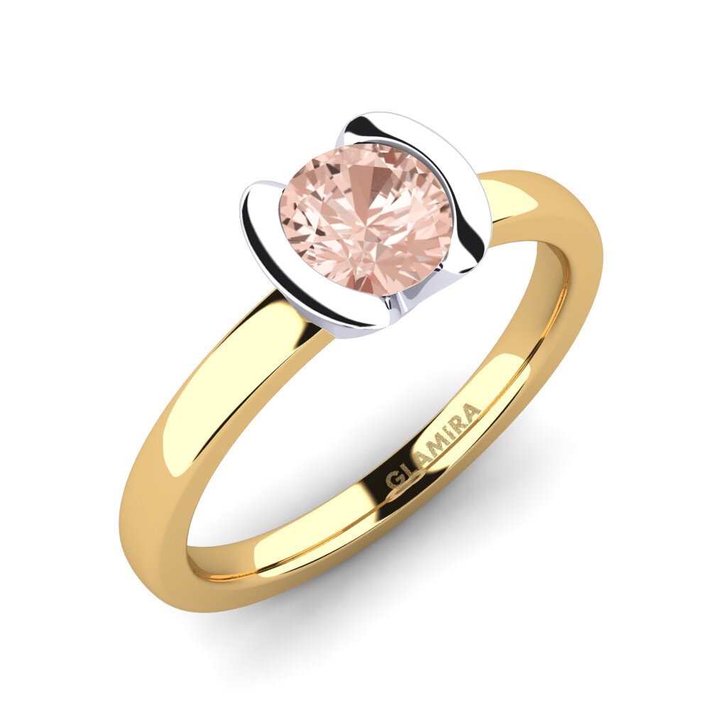 14ct Yellow / White Gold Morganite Engagement Ring Farrah