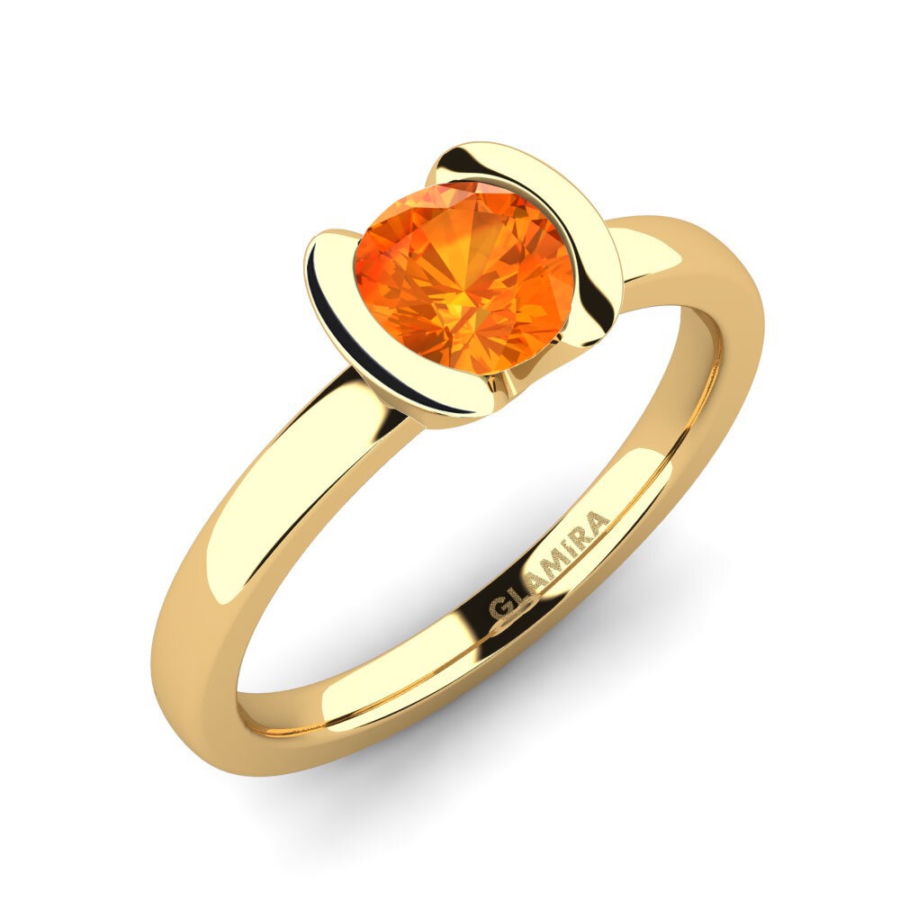 Orange Sapphire Engagement Ring Farrah