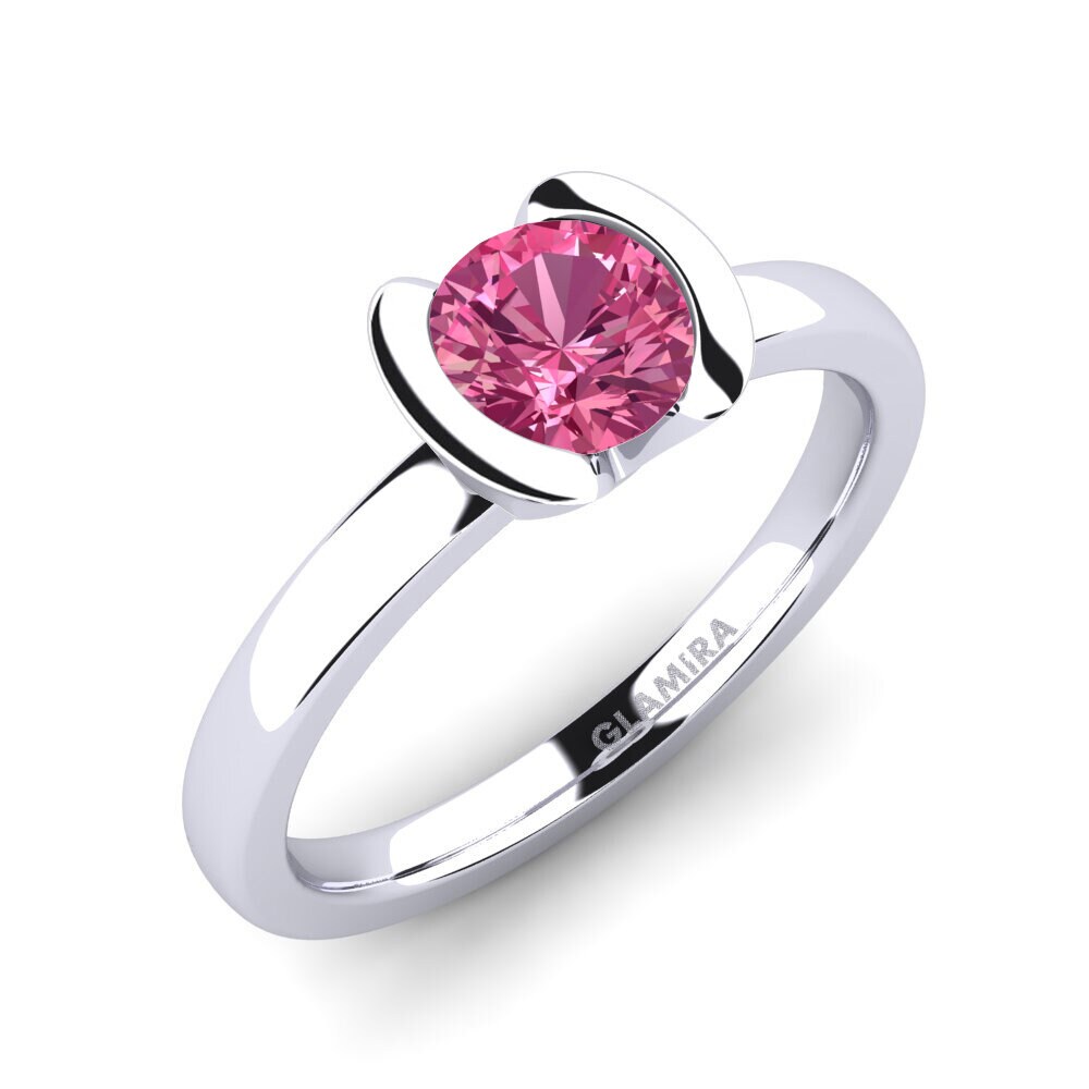 950 Palladium Pink Tourmaline Engagement Ring Farrah
