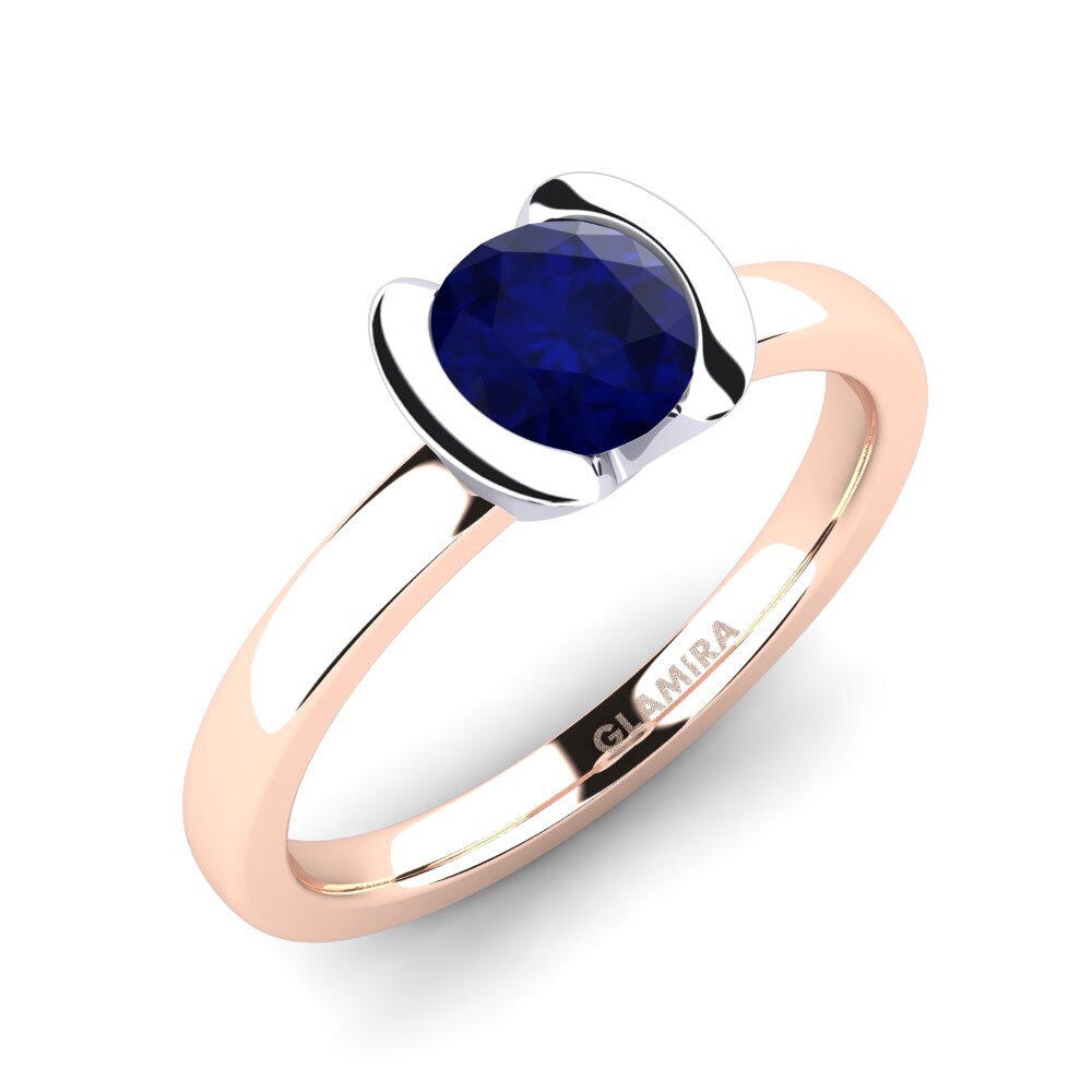 14ct Rose / White Gold Sapphire Engagement Ring Farrah