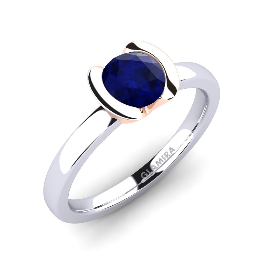 14ct White / Rose Gold Sapphire Engagement Ring Farrah