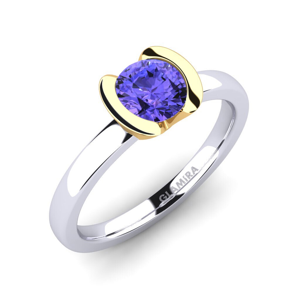 14ct White / Yellow Gold Tanzanite Engagement Ring Farrah