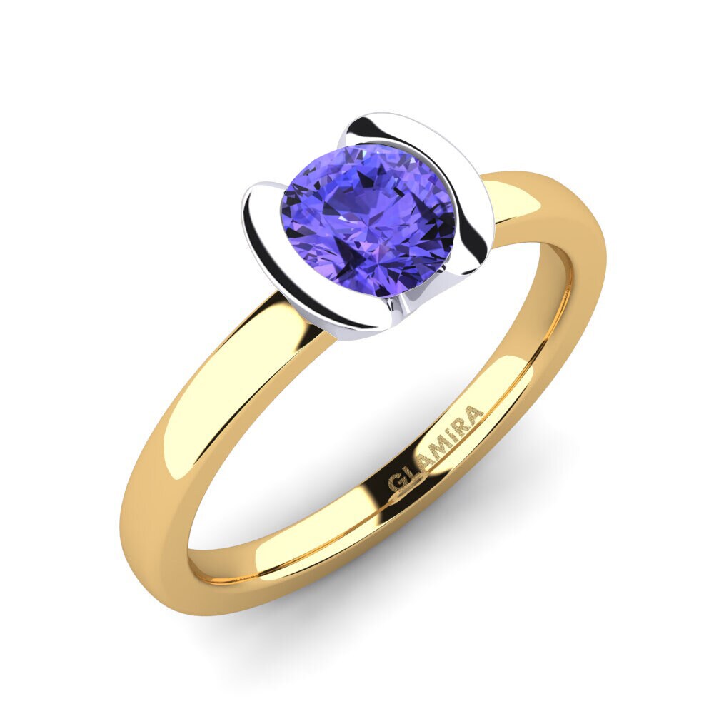 14ct Yellow / White Gold Tanzanite Engagement Ring Farrah