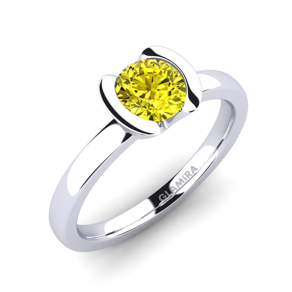 950 Platinum Yellow Diamond Engagement Ring Farrah