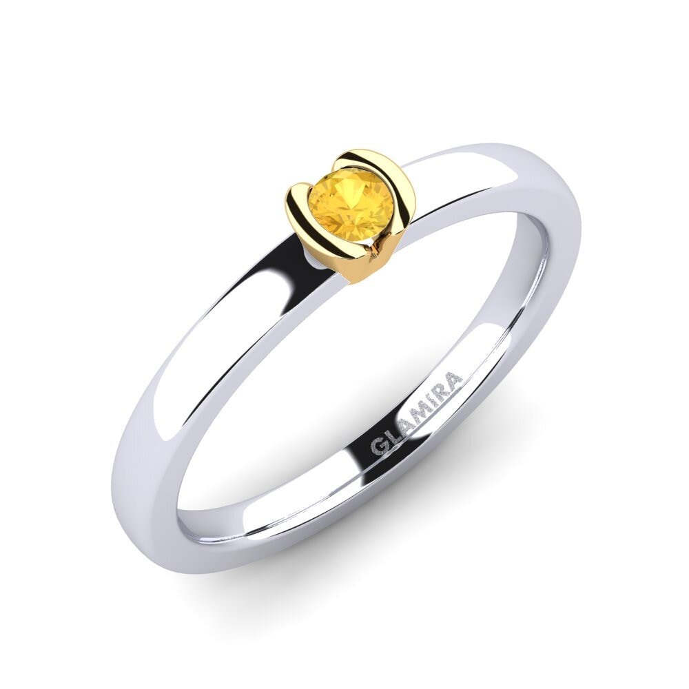 14ct White / Yellow Gold Citrine Engagement Ring Farrah 0.1crt