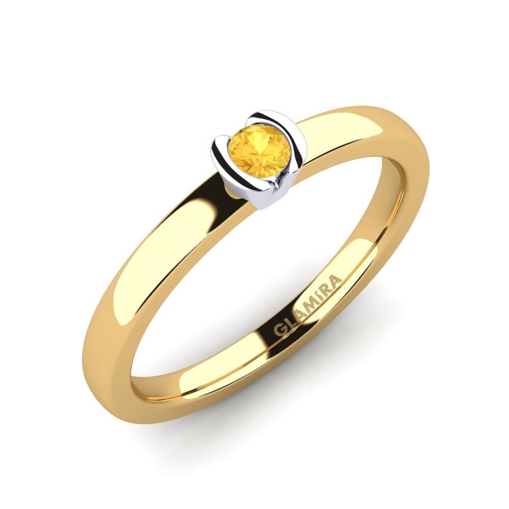 14ct Yellow / White Gold Citrine Engagement Ring Farrah 0.1crt