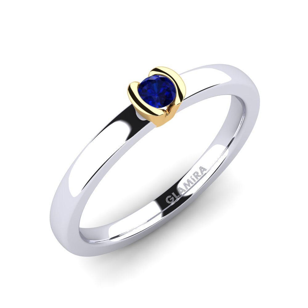 18ct White / Yellow Gold Sapphire Engagement Ring Farrah 0.1crt
