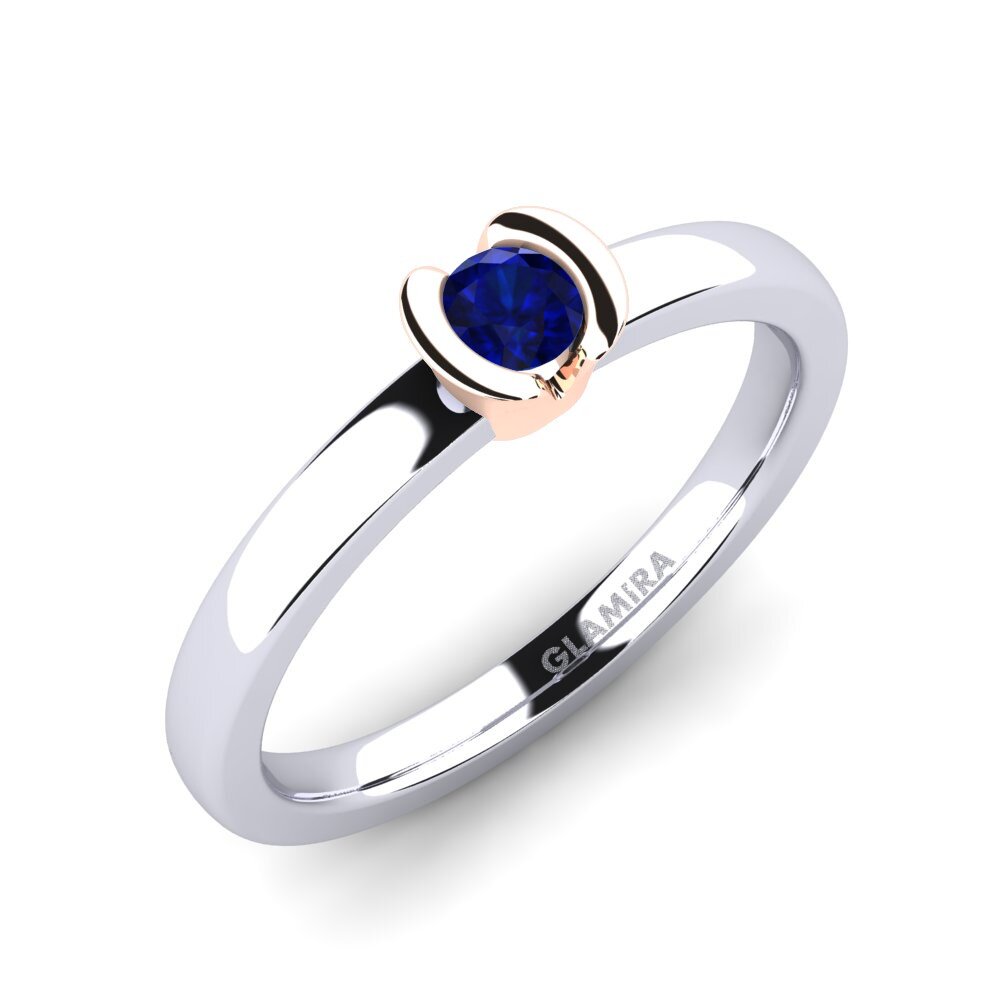 18ct White / Rose Gold Sapphire Engagement Ring Farrah 0.16crt